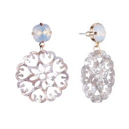 Wholesale-flowers diamonds dangle earrings for women palace luxury chandelier earring Chinese Blue and white porcelain pattern jewelry