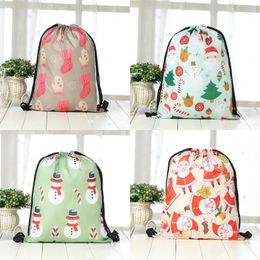 Christmas Drawstring Bags Backpack 3D Print Wrapping Gift Bag Santa Sack Goody Treat Bags Sports Pouch Party Favours Decoration XD22821