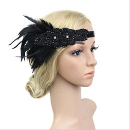 Headband Black Feather Hair Belt Style