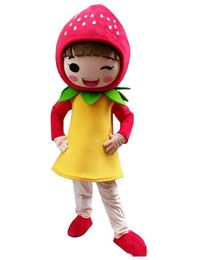 2019 Discount factory sale Fruit Strawberry girl Mascot costume Cartoon Character Adult Mascot costumes for Halloween party