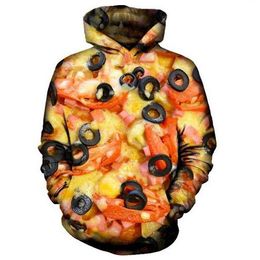 New Fashion Summer Designer Hoodies Mens Women 3D Casual Hoodie Delicious pizza Harajuku Pullovers RQ0668