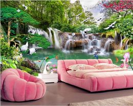 Custom any size photo window mural wallpaper Waterfall 3d wallpapers landscape painting background wall painting