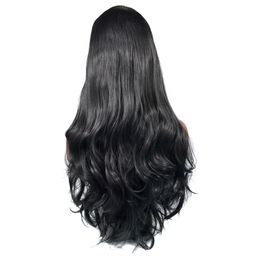 Body Wave 14-26 Inch Long Black Wigs Synthetic Lace Front Wig With Baby Hair Glueless High Temperature Fibre Hair Lace Wigs For Women