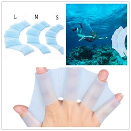 1 Pair Blue Silicone swimming glove frog claw Hand Paddle Flippers Swim Webbed Gloves Children Adult swimwear Divece water sports