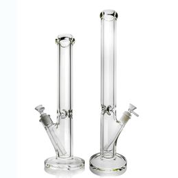 9mm heavy straight tube bong water bong Straight Glass Bong Tall Glass Water Pipe 19'' 16'' Bongs Sturdy Round Base Smoking Water bong