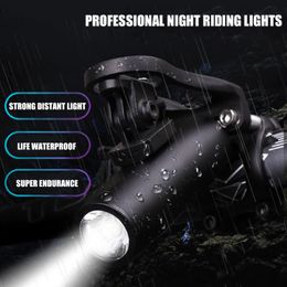 IPX4 Waterproof 300LM T6 LED Bicycle Lights MTB Road Bike Headlight USB Rechargeable 5 Modes Bicycle Handle Bar Front Lights