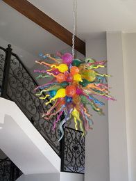 Luxury Villa Stair Chandelier 100% Mouth Blown Borosilicate Luxury Villa Stair Chandelier 100% Mouth Blown Borosilicate
