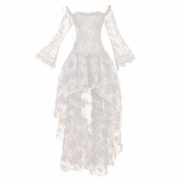 white lace bustier dress