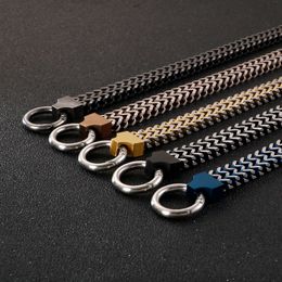 62g 12mm 9 inch Casting jewelry Black /gold Titanium steel men's bracelet double Square Link chain bracelet bangle