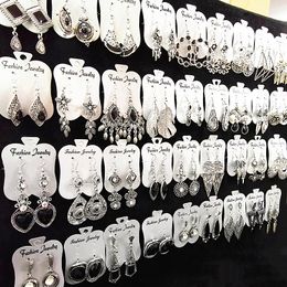 wholesale 30 pairs Dangle Earrings for Women Silver Plated Fashion Jewelry Party Gifts earrings Brand New drop shipping Mix Styles
