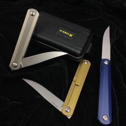 3 Handles Colour Ball Bearing Pocket Folding Knife 9Cr18Mov Satin Blade Stainless Steel Handle EDC Gift Knives