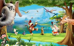 modern wallpaper walls Animal Story Forest Kingdom Children's Room Kids Room Cartoon Mural