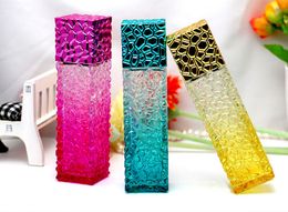 Wholesale hot 50ML Water Cube Colourful spray perfume bottle empty glass spray packing bottle 6 Colours