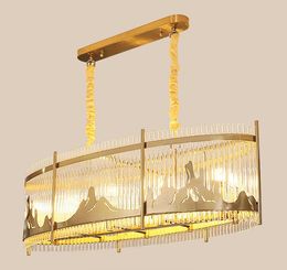 Post-modern Golden LED pendant lights Nordic luxury Crystal hanging lamp dining living room hotel bedroom home deco fixtures MYY