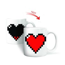 Creative Heart Magic Temperature Changing Cup Colour Changing Chameleon Mugs Heat Sensitive Cup Coffee Tea Milk Mug Novelty Gifts Hot