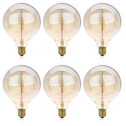 Lightme 6pcs G125 230V 40W E27 110 - 120LM 29AK Retro Edison Bulb Tungsten Light Bulb