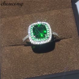 choucong Handmade 100% Real 925 sterling Silver cushion cut 2ct 5A cz stone Engagement Wedding band Rings For Women Jewelry