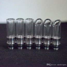 curved glass drip tip Canada - Nice 510 Glass Driptips Mouth Tips Wide Bore Tip Curved Flat Pyrex Glass Drip Tip For VAPE EGO ONE Vaporizer