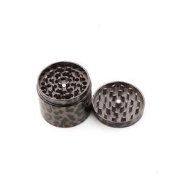 Zinc Alloy-coated Four-Layer Flat Smoke Grinder 55MM Spotted Manual Smoke Crusher