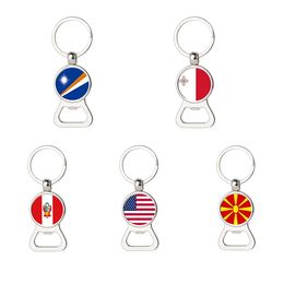 Beer bottle Opener Keychain Multi function American Flag Nation Key Chain Wed Gift Birthday Party Supplies