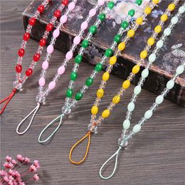 NEW Artificial Crystal Neck Necklace Strap Lanyard U Disc ID Work Card MP3 4 Mobile Cell Phone Chain Straps Keychain phone Hang Rope