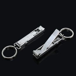 Fast Shipping Protable Stainless Steel Ultra-thin Foldable Hand Toe Nail Clippers Cutter Trimmer Keychain Keyring tools Quality High