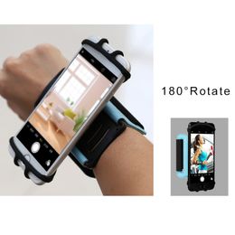 VUP Stretchable Armband Sports Cycling Running 180 Degree Rotatable Adjustable Silicone Wristband Cell Phone Holders For iPhone 11 X 7 8