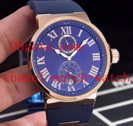 Free Shipping 4 Color Marine Chrono 18K Rose Gold Mens Watch 266-67-3/43 Mechanical Automatic Mens Wrist Watch Rubber Strap