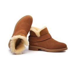 Classic design new plus velvet boots Australian goatskin sheepskin snow Martin short female warm shoes waterproof and non-slip