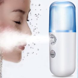 DHL ship Portable Mini Nano Mist Sprayer Facial Body Nebulizer Steamer Moisturizing Skin Care Tools 30ml Face Spray Beauty Instruments