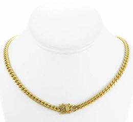 6MM Men 14K Gold Plated Close Tight Miami Cuban Chain Triple Box Lock 24 inches