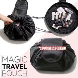 Borsa cosmetica portatile Borsa da viaggio con coulisse Custodia da viaggio pieghevole per manufatto di grande capacità L'organizzatore accetta la stampa del logo