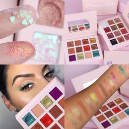 DHL shipping CmaaDu 12 Single Colors matte shimmer waterproof Sequin glitter wet eye shadow palette makeup 50pcs/lot