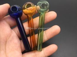 High cost performance Glass Oil Burner Smoking Pipes 20mm OD ball 7cm lenght thick pyrex hand smoking pipe tobacco dry herb pipes