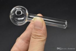 TOP quality oil Burner pipe glass pipes thick Pyrex glass oil burner pipe 7cm clear large bubbler hand smoking pipe free shipping