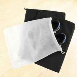 1000Pcs Portable Travel Storage Bag For Shoes Non-woven Drawstring Shoes Bags Clothes Underwear Pouch Organiser White Black