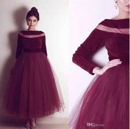 Vestido De Noche Manguitos De Vino Tinto Oferta Online | DHgate.com