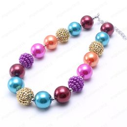 Beautiful Color Kid Chunky Necklace Newest European Fashion Bubblegum Bead Chunky Necklace Children Jewelry For Toddler Girls