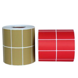 30*30mm 3000pcs color square blank barcode stickers adhesive labels roll package round corner 2 rows printing paper label sticker