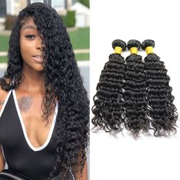 Brazilian Deep Wave Human Hair Bundles Unprocessed Peruvian Virgin Hair Weaves Malaysian Indian Mongolian Hair Extensions Wholesale Price