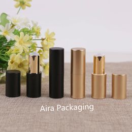 12.1mm Magnetic Lip Balm Tube Black/Gold Lipstick Bottle Cosmetic Lip Rouge Container 30pcs/lot