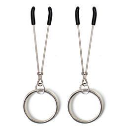 Women 1 Pair Sexy Nipple Clamps With Ring Papilla Stimulator Clip Flirting Breast Slave Nipple Clamp Erotic Sex Accessories C18122501