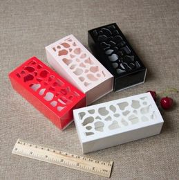 100pcs/lot Fast shipping Wedding Gift Box Hollow Pattern With Film Cake Biscuit Box Macaroon Box With PVC Window