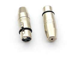 1pcs 3 pin XLR Audio Female Connector TO 3.5mm stereo socket adapter