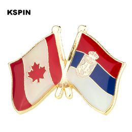 Canada & Serbia Flag Lapel Pin Flag Badge Lapel Pins Badges Brooch KS2152