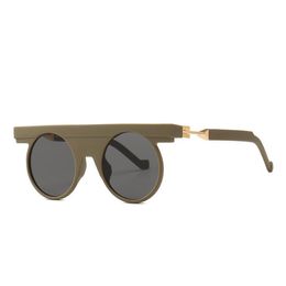 Wholesale- designer round sunglasses dull polish punk retro oversized gradient vintage femal designer shades mens round sunglasses
