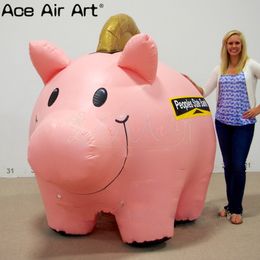 2.5m L Inflatable Color Pig Inflatable Piggy Bank with Customized Logo for Event or Promotion Made in China