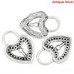 Wholesale- Pendants Heart Lock Antique Silver(Can Hold ss12 Rhinestone) 5.1cm x 3.7cm,10PCs (K03802) lover gifts