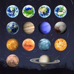 1pcs Sun Jupiter Saturn Neptune Uranus Earth Venus Mars Mercury Glowing Planets Wall Stickers Solar System Decals For Kids Room D19011702