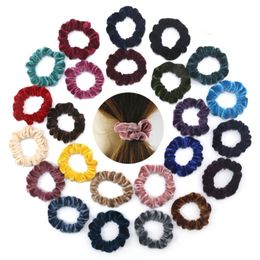 Mixed Colours Solid Colour Sweet Elastic Ring Hair Ties Accessories Ponytail Holder Hairbands For Women Girls